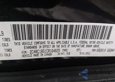 2012 Chrysler Town & Country Touring from USA, damaged, VIN 2C4RC1BG1CR164625